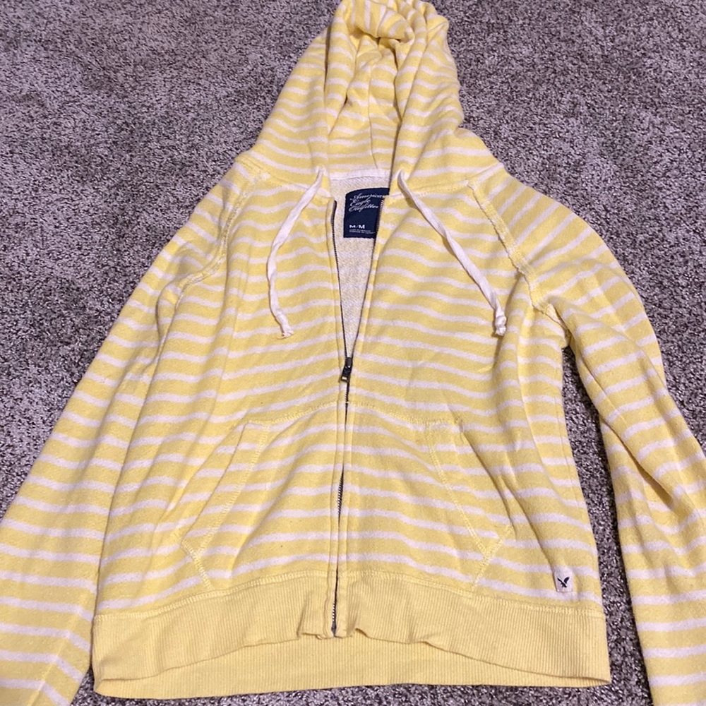 Yellow and white stripe full zip